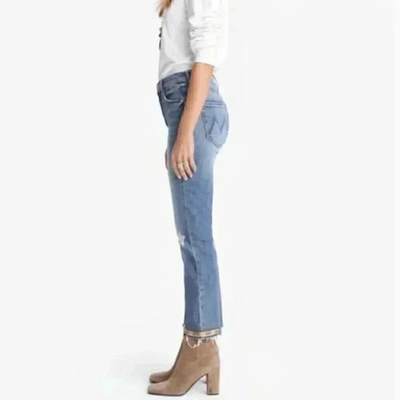 MOTHER The Mid Rise Button Fly Dazzler Ankle Fray Exposed Secret Sister Size 26 - Picture 11 of 12